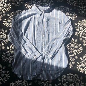 striped oversized button up